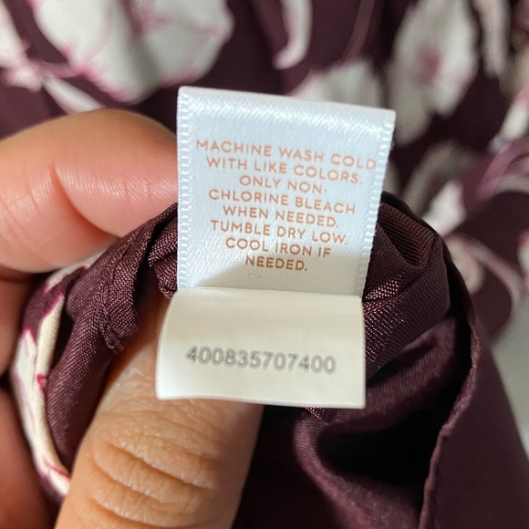 LC Lauren Conrad runway burgundy floral midi dress size 10 - machine washable! - Picture 8 of 10